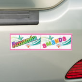 Naam Amanda School Bus-teken/sticker Bumpersticker (Op auto)