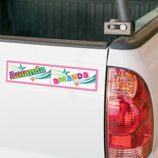 Naam Amanda School Bus-teken/sticker Bumpersticker (Op Truck)