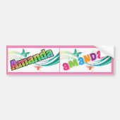 Naam Amanda School Bus-teken/sticker Bumpersticker (Voorkant)