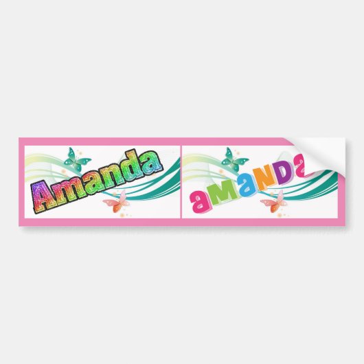 Naam Amanda School Bus-teken/sticker Bumpersticker (Voorkant)