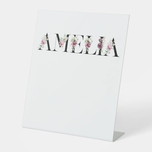 Naam Amelia Reclamebord Met Voetstuk (Voorkant)