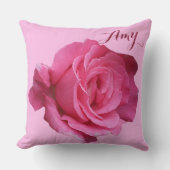 naam Amy roze roos bloemenboho Kussen (Voorkant)