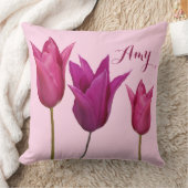  naam Amy  roze tulpen bloemig Kussen (Deken)