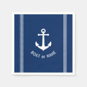  naam Anchor Rope Stripes marine Blue Servet (Voorkant)