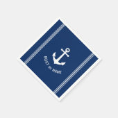  naam Anchor Rope Stripes marine Blue Servet (Hoek)