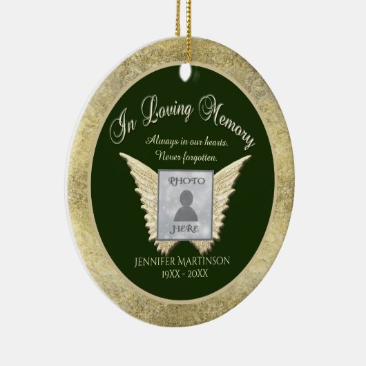 Naam Angel Wings Memorial toevoegen Keramisch Ornament (Rechts)