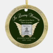 Naam Angel Wings Memorial toevoegen Keramisch Ornament (Voorkant)