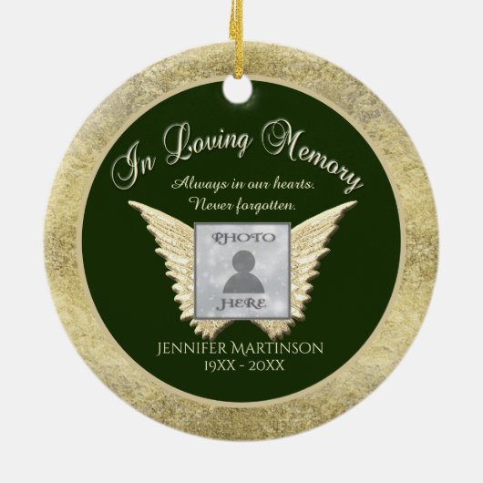 Naam Angel Wings Memorial toevoegen Keramisch Ornament (Achterkant)