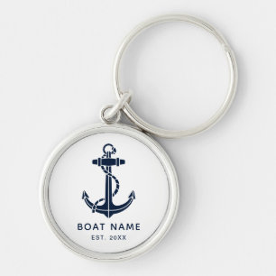 Naam anker boot op maat sleutelhanger