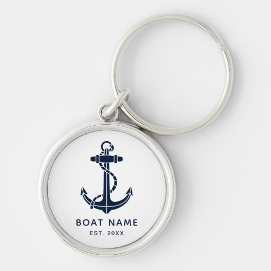 Naam anker boot op maat sleutelhanger (Voorkant)