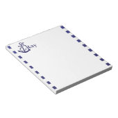 Naam anker Nautical Monogram Notitieblok (Schuin)