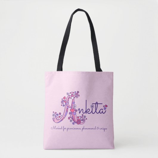 Naam Ankita en betekenis monogram zak Tote Bag (Voorkant)
