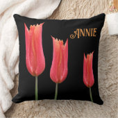  naam Annie rode tulpen bloemig stijlvol Kussen (Deken)