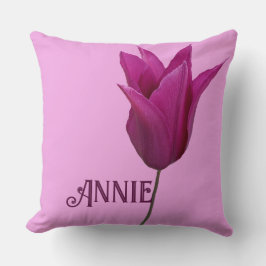  naam Annie  roze floral minimal Kussen