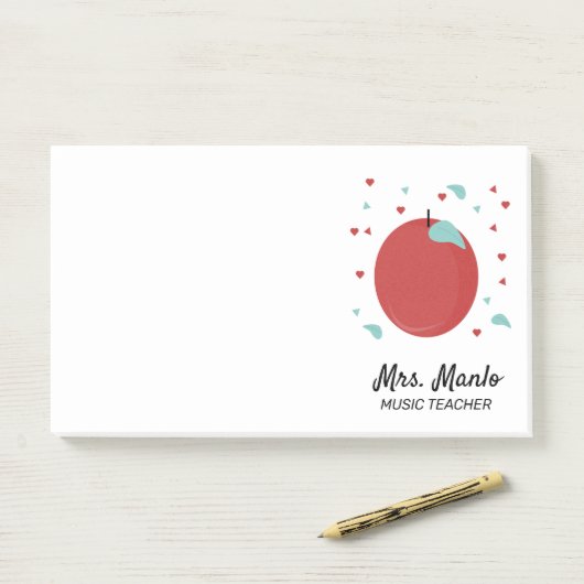 Naam Apple Teacher Script Post-it® Notes (Op bureau)