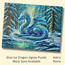 Naam, Aqua Blauwe IJsdraak bij Vijver Legpuzzel
