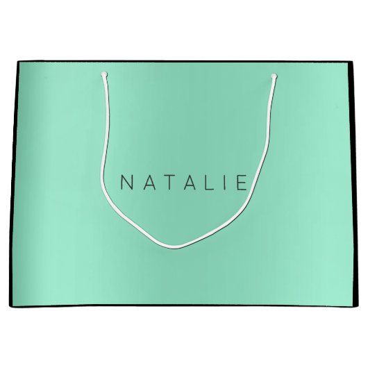 Naam Aqua Mint Blush Parly Minimale Gift Large Cadeautasje (Voorkant)