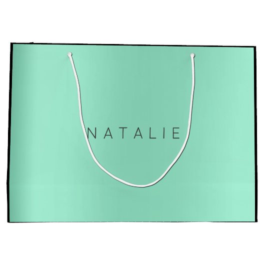 Naam Aqua Mint Blush Parly Minimale Gift Large Cadeautasje (Achterkant)