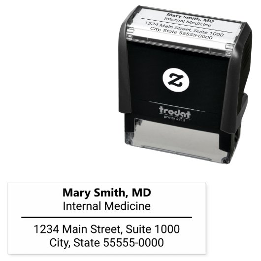 Naam arts Specialiteit/titel retouradres Zelfinktende Stempel (In situ)