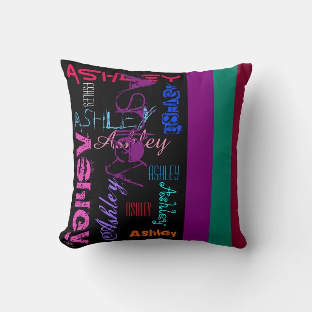 Naam Ashley 6 letters Custom Pillow Kussen (Voorkant)