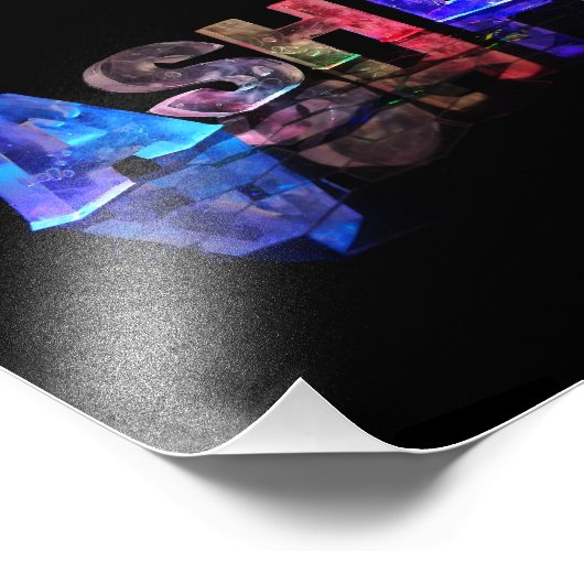 Naam Ashley in 3D-lichten Foto Afdruk (Hoek)