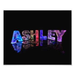 Naam Ashley in 3D-lichten Foto Afdruk
