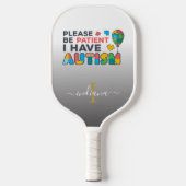 Naam Autisme-bewustmakingsscript monogram Pickleball Paddle (Voorkant)