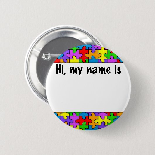 Naam autisme ronde button 5,7 cm (Voorkant /achterkant)