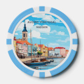 Naam Aveiro Portugal Poker Chips (Voorkant)