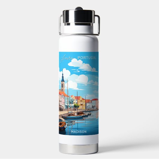 Naam Aveiro Portugal Waterfles (Achterkant)