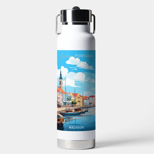 Naam Aveiro Portugal Waterfles (Voorkant)