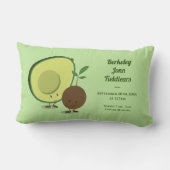 Naam Avocado en Pit Cartoon Birth Information Kussen (Achterkant)