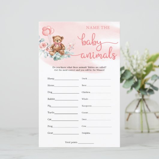 Naam Baby Animals Teddy Bear Eucalyptus Game (Staand voorkant)