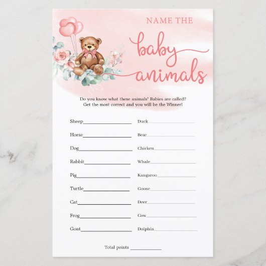 Naam Baby Animals Teddy Bear Eucalyptus Game (Voorkant)