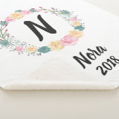 Naam Baby bloemen Sherpa Deken (3/4)