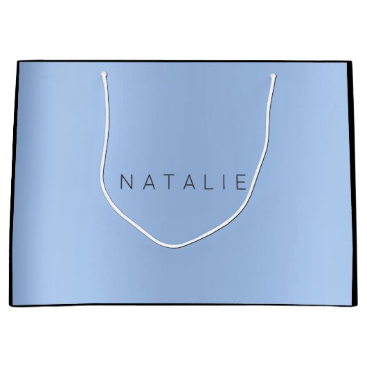 Naam Baby Blue Pearly Minimal Gift Groot Cadeauzakje (Voorkant)