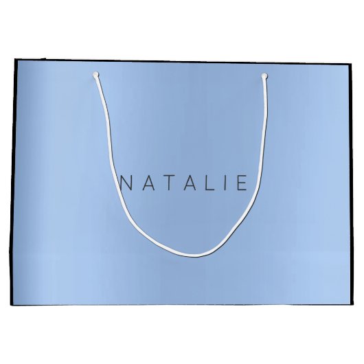 Naam Baby Blue Pearly Minimal Gift Groot Cadeauzakje (Achterkant)
