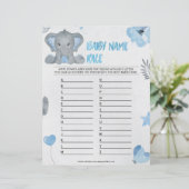 Naam baby [Elephant [Blauw] Baby Briefhoofd (Staand voorkant)