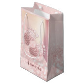 Naam Baby Feet Roos Gold Baby shower Roze Blush Klein Cadeauzakje (Voorkant Gekanteld)