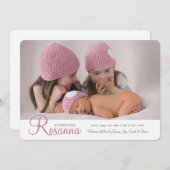 Naam baby Foto geboorteaankondiging Aankondiging (Voorkant / Achterkant)