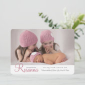 Naam baby Foto geboorteaankondiging Aankondiging (Staand voorkant)