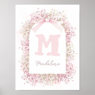 Naam baby kinderkamer afdrukbare wandkunst poster