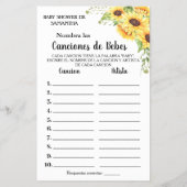 Naam Baby liedjes engels spaans douche spel kaart (Achterkant)