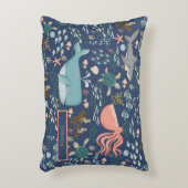 Naam baby onder de Zee Ocean Animal Nursery Accent Kussen (Voorkant(Verticaal))