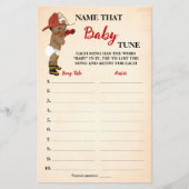 Naam Baby Tune AA Fireman Baby shower Game Kaart (Voorkant)