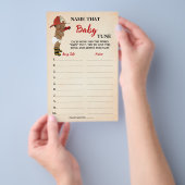 Naam Baby Tune AA Fireman Baby shower Game Kaart (Hand)