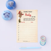 Naam Baby Tune AA Fireman Baby shower Game Kaart (Enkel)