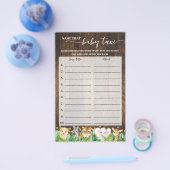 Naam Baby Tune Safari Baby shower Game Kaart (Enkel)