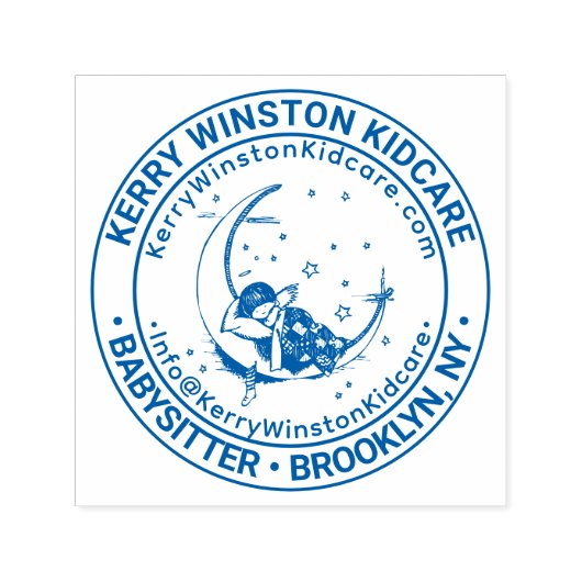 Naam babysitter Bedrijfsnaam Locatie URL E-mail Zelfinktende Stempel (Design)