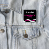 Naam Bachelorette Party Vierkante Button 5,1 Cm (In situ)